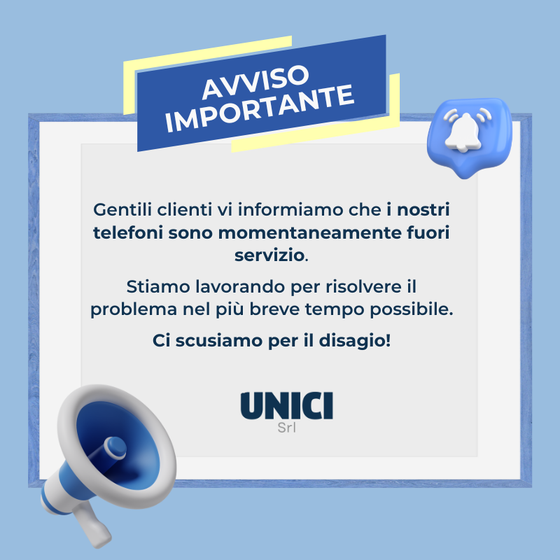 Comunicazione linea telefonica - Unici - pop up sito